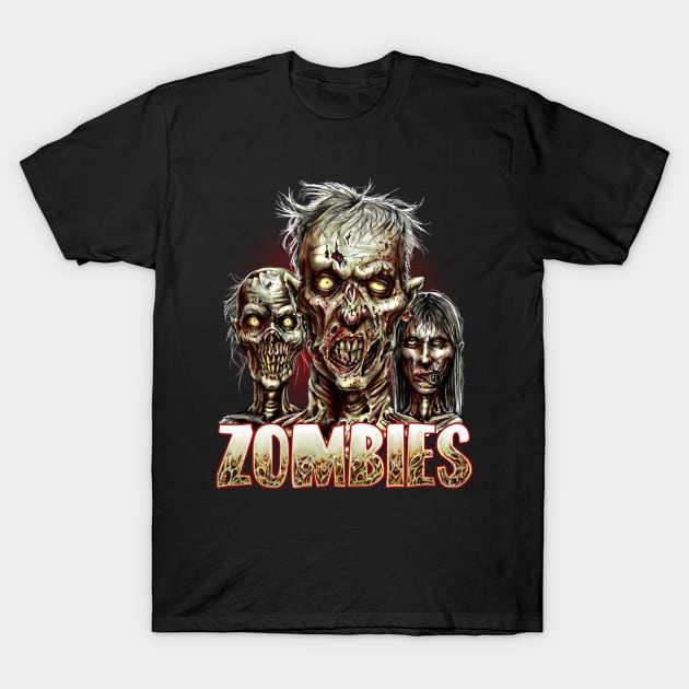 Spooky Zombies Halloween T-Shirt by Atomic Blizzard